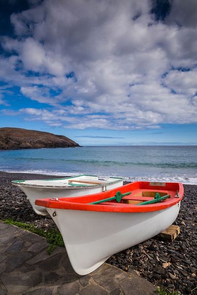 Spain-Canary Islands-Fuerteventura Island-Pozo Negro-fishing boats